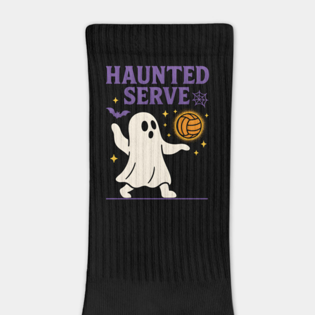 Haunted Serve Ghost Volleyball Halloween Graphic Gift by MakerMind8.2