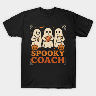 Spooky Coach Ghost Halloween Football Graphic Gift T-Shirt