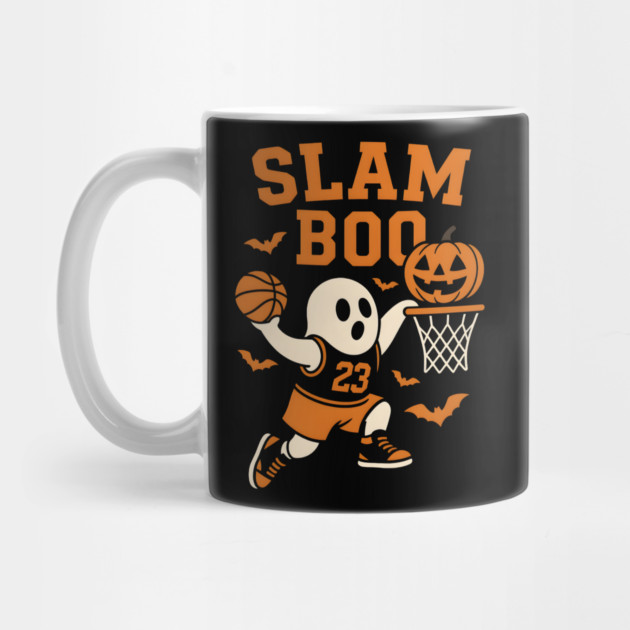 Slam Boo Ghost Basketball Halloween Graphic Gift by MakerMind8.2