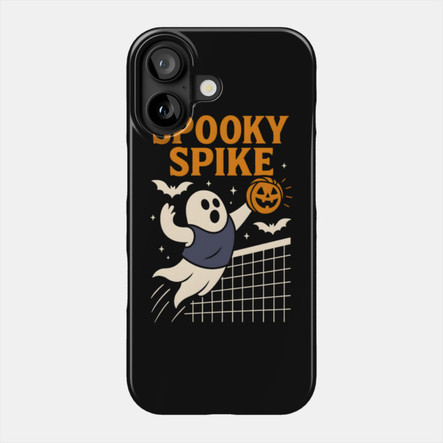 Spooky Spike Ghost Volleyball Halloween Graphic Gift Phone Case by MakerMind8.2