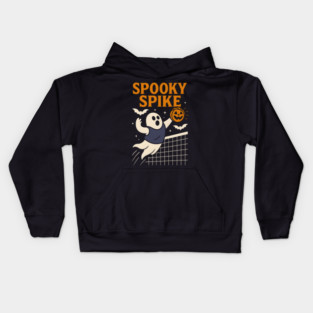 Spooky Spike Ghost Volleyball Halloween Graphic Gift Kids Hoodie