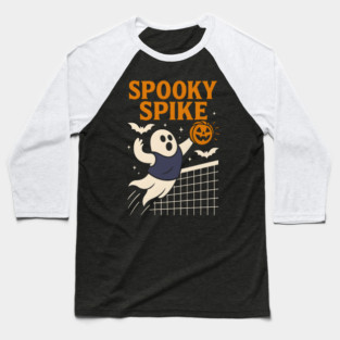 Spooky Spike Ghost Volleyball Halloween Graphic Gift Baseball T-Shirt