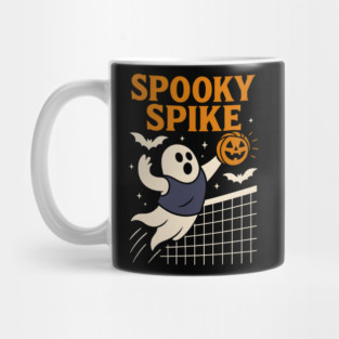 Spooky Spike Ghost Volleyball Halloween Graphic Gift Mug
