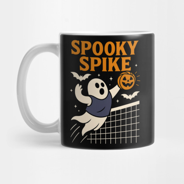 Spooky Spike Ghost Volleyball Halloween Graphic Gift by MakerMind8.2