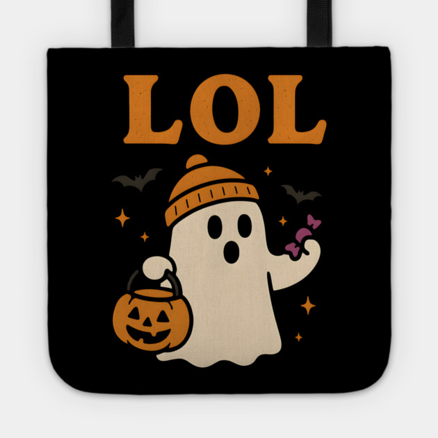 LOL Ghost Halloween Funny Meme Graphic Gift Tote by MakerMind8.2