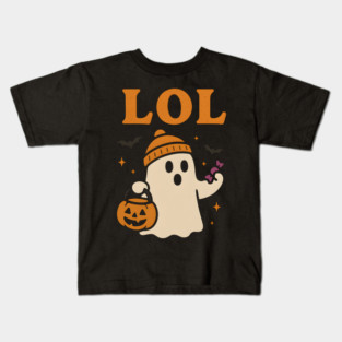LOL Ghost Halloween Funny Meme Graphic Gift Kids T-Shirt