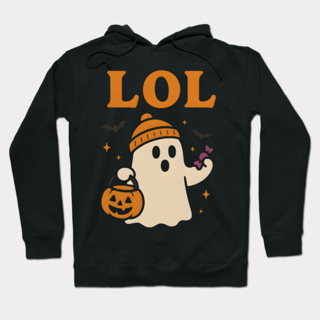 LOL Ghost Halloween Funny Meme Graphic Gift Hoodie by MakerMind8.2