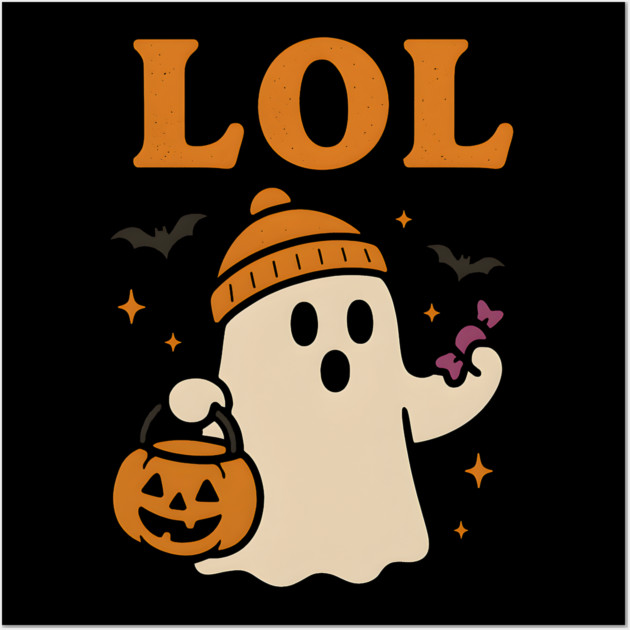 LOL Ghost Halloween Funny Meme Graphic Gift Wall Art by MakerMind8.2