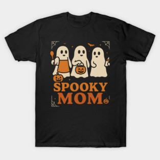 Spooky Mom Ghost Halloween Family Graphic Gift T-Shirt