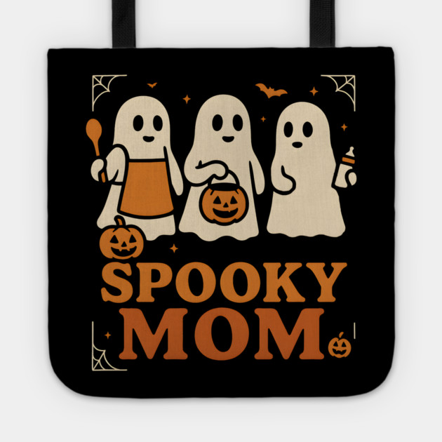 Spooky Mom Ghost Halloween Family Graphic Gift Tote by MakerMind8.2