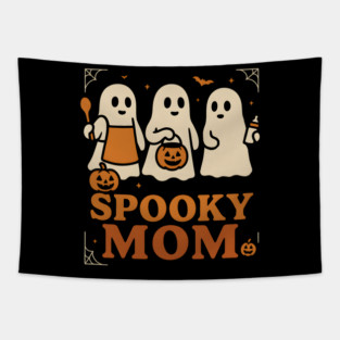 Spooky Mom Ghost Halloween Family Graphic Gift Tapestry