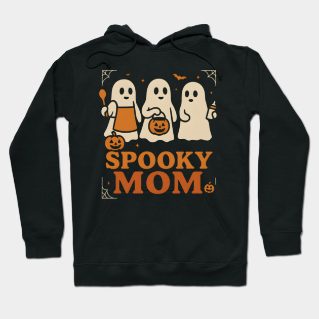 Spooky Mom Ghost Halloween Family Graphic Gift Hoodie by MakerMind8.2
