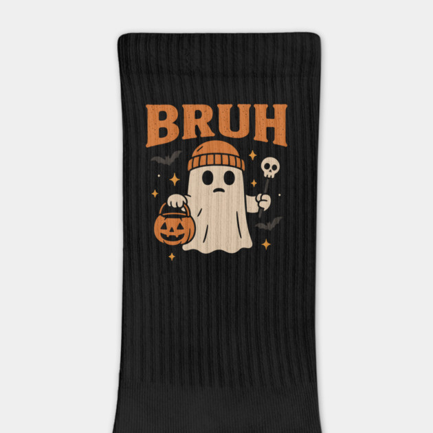 Bruh Ghost Halloween Funny Meme Pumpkin Graphic Gift by MakerMind8.2