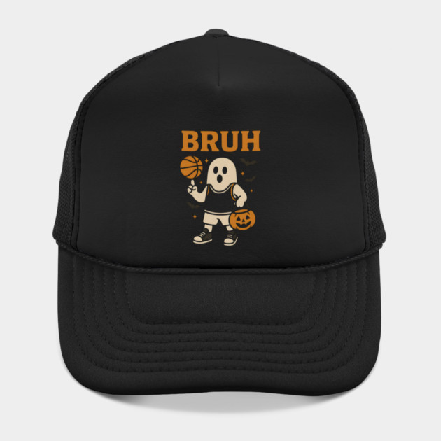 Bruh Ghost Basketball Halloween Funny Graphic Gift by MakerMind8.2