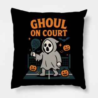 Ghoul On Court Ghost Padel Halloween Graphic Gift Pillow