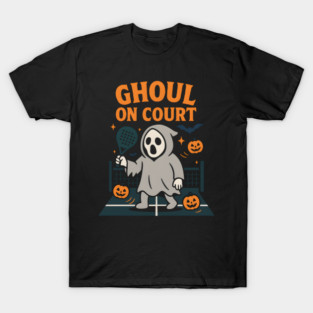Ghoul On Court Ghost Padel Halloween Graphic Gift T-Shirt