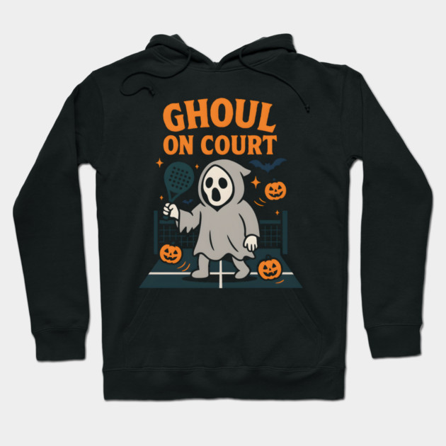 Ghoul On Court Ghost Padel Halloween Graphic Gift Hoodie by MakerMind8.2