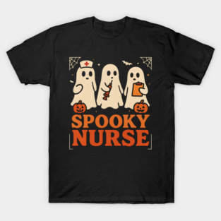 Spooky Nurse Ghost Halloween Costume Graphic Gift T-Shirt