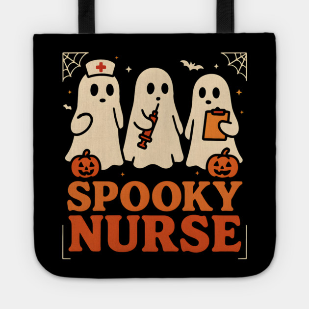 Spooky Nurse Ghost Halloween Costume Graphic Gift Tote by MakerMind8.2