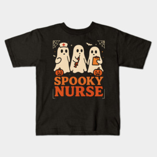 Spooky Nurse Ghost Halloween Costume Graphic Gift Kids T-Shirt
