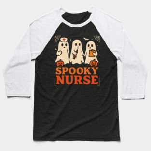 Spooky Nurse Ghost Halloween Costume Graphic Gift Baseball T-Shirt