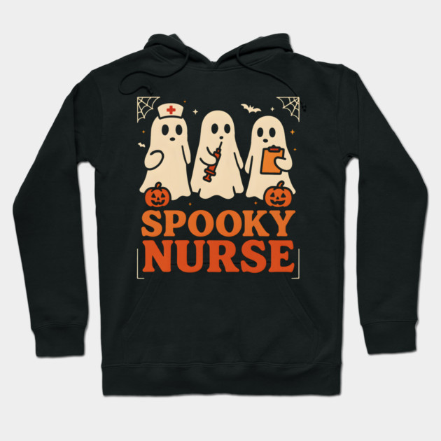 Spooky Nurse Ghost Halloween Costume Graphic Gift Hoodie by MakerMind8.2