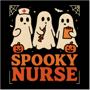 Spooky Nurse Ghost Halloween Costume Graphic Gift Posters and Art
