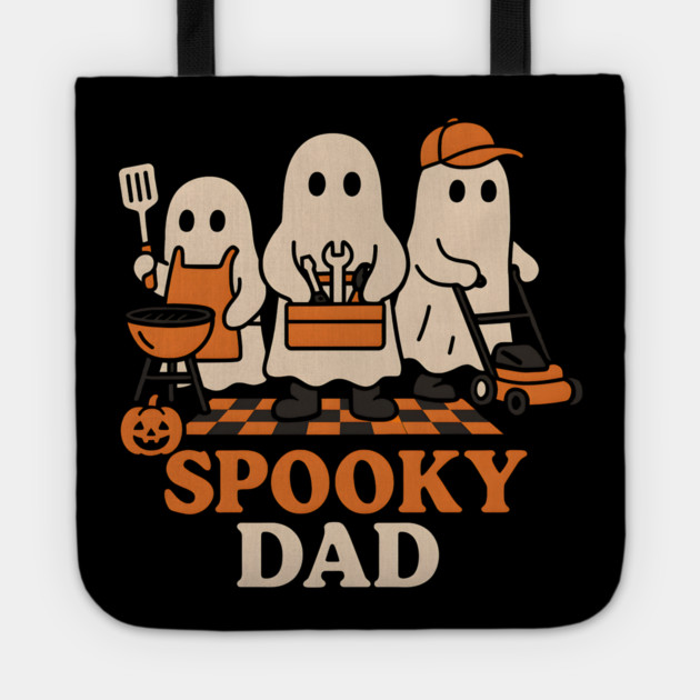 Spooky Dad Ghost Halloween Family Graphic Gift Tote by MakerMind8.2