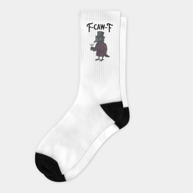F-Caw-F Crow, Funny Aristocratic Snob Socks by Luxinda
