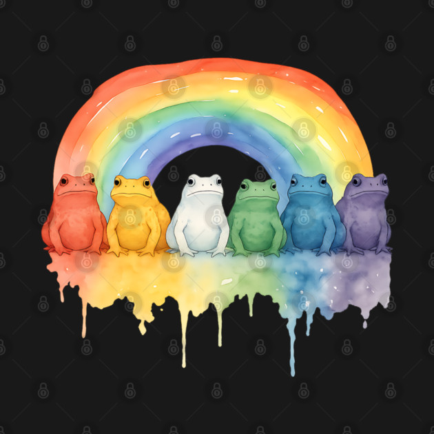 Cute Funny Adorable Rainbow Frogs, Colorful frog toad design by Luxinda