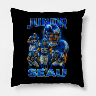 Junior Seau San Diego Chargers Retro Football Art Pillow