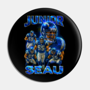Junior Seau San Diego Chargers Retro Football Art Pin