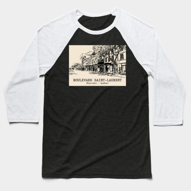 Boulevard Saint-Laurent - Montréal QC Baseball T-Shirt by Lakeric
