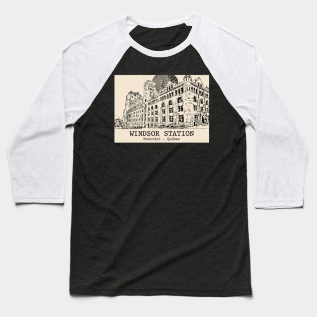 Windsor Station - Montréal QC Baseball T-Shirt by Lakeric