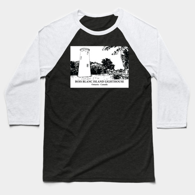 Bois Blanc Island Lighthouse - Ontario Baseball T-Shirt by Lakeric