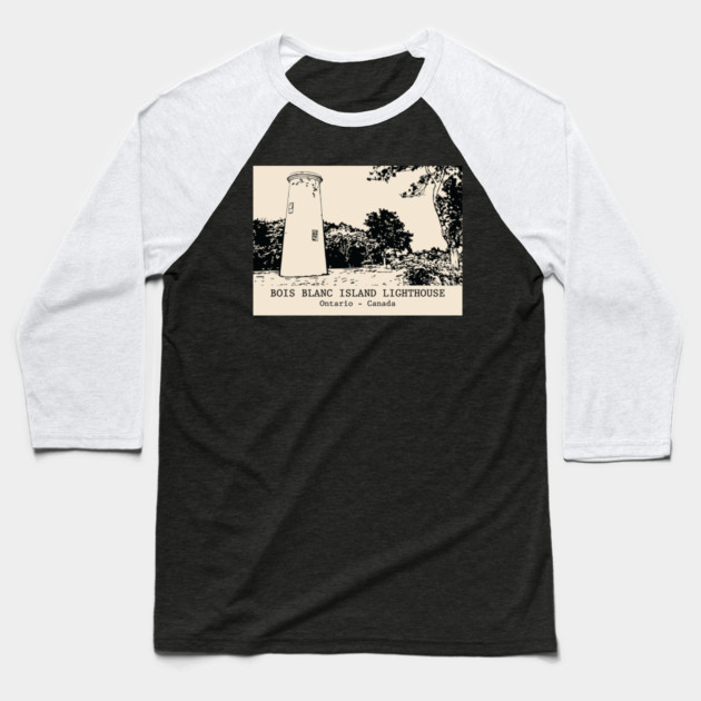 Bois Blanc Island Lighthouse - Ontario Baseball T-Shirt by Lakeric