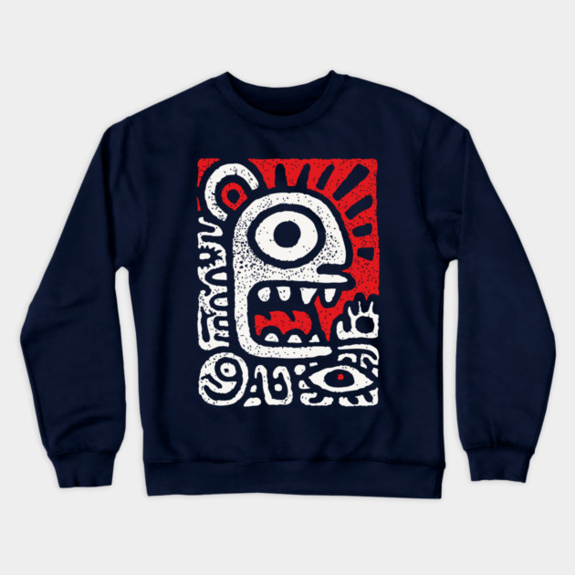 Shamanic Sun Deity | Tribal Third Eye Graphic Crewneck Sweatshirt by TuncGK