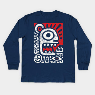 Shamanic Sun Deity | Tribal Third Eye Graphic Kids Long Sleeve T-Shirt