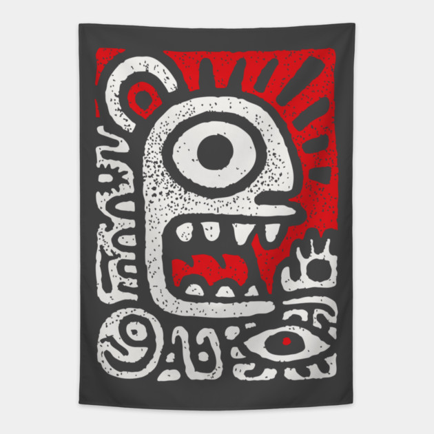 Shamanic Sun Deity | Tribal Third Eye Graphic Tapestry by TuncGK