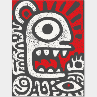 Shamanic Sun Deity | Tribal Third Eye Graphic Posters and Art