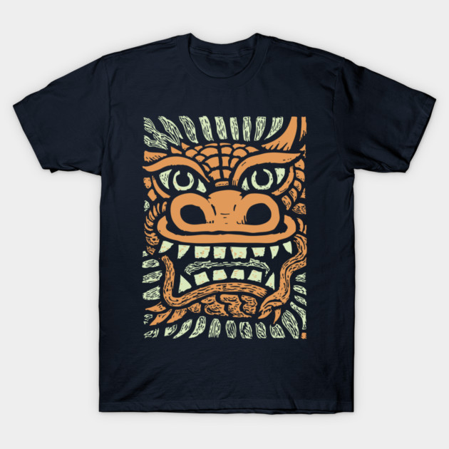 Ornate Dragon Mask | Pastel Mythical Guardian T-Shirt by TuncGK