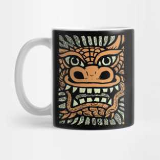 Ornate Dragon Mask | Pastel Mythical Guardian Mug