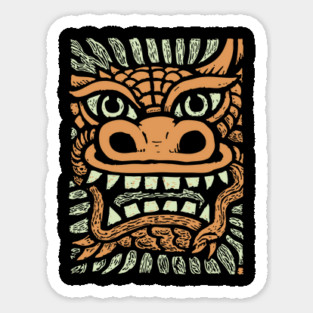 Ornate Dragon Mask | Pastel Mythical Guardian Magnet