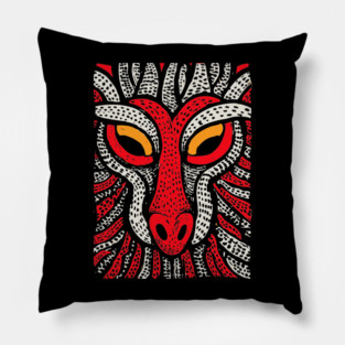 Fierce Red Dragon | High-Contrast Fire Spirit Pillow