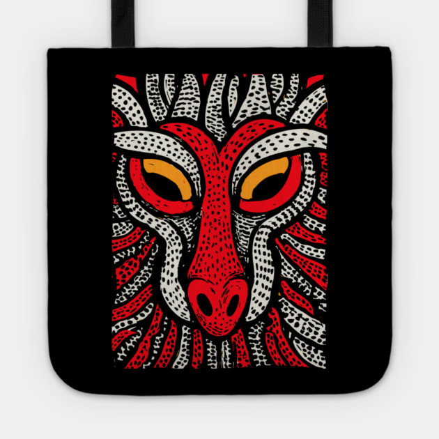 Fierce Red Dragon | High-Contrast Fire Spirit Tote by TuncGK