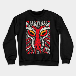 Fierce Red Dragon | High-Contrast Fire Spirit Crewneck Sweatshirt