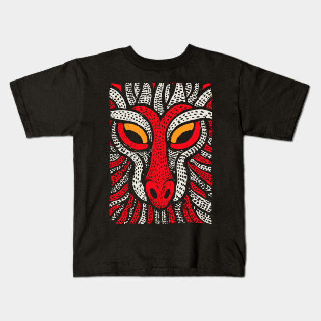 Fierce Red Dragon | High-Contrast Fire Spirit Kids T-Shirt by TuncGK