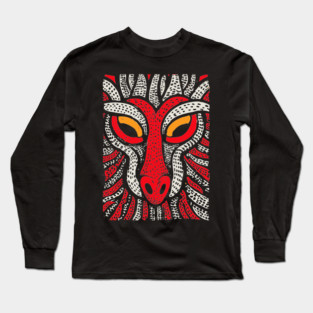 Fierce Red Dragon | High-Contrast Fire Spirit Long Sleeve T-Shirt