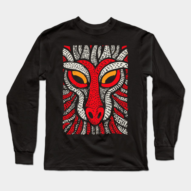 Fierce Red Dragon | High-Contrast Fire Spirit Long Sleeve T-Shirt by TuncGK