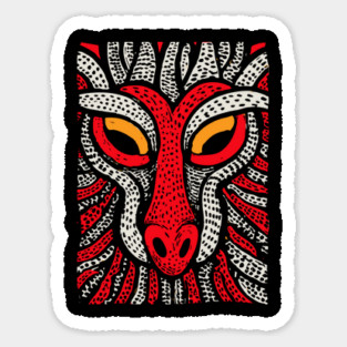 Fierce Red Dragon | High-Contrast Fire Spirit Sticker